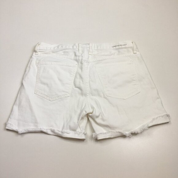 CURRENT ELLIOTT Sugar Wash The Boyfriend Roll Short Cuffed Raw Hem Denim Shorts - Picture 8 of 15